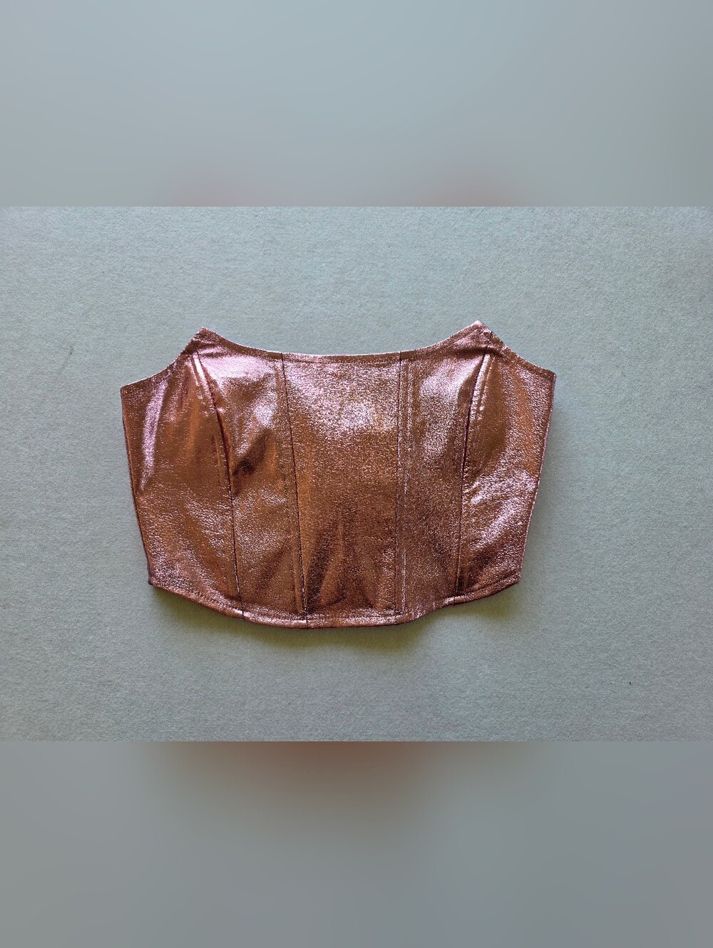 Sofie The Label Metallic Rose Strapless Bustier Corset Top